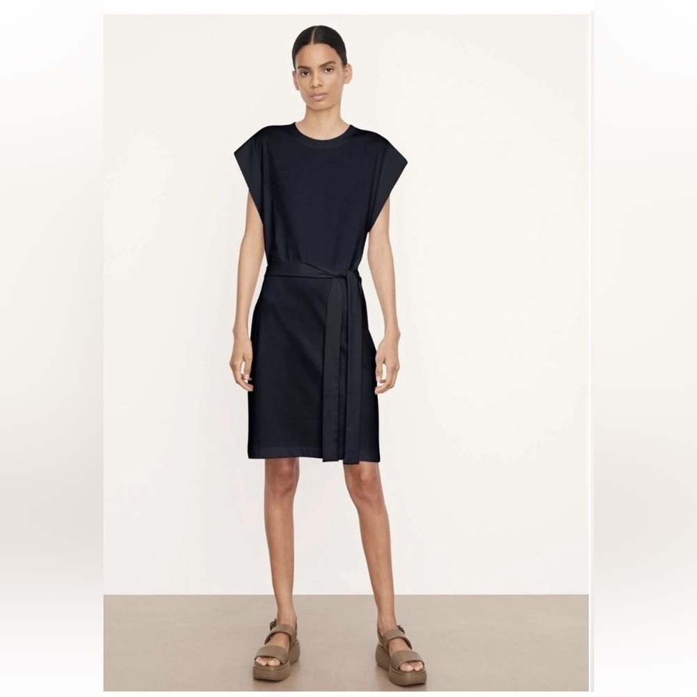 Vince- Short Sleeve Tie Waist Shirt Dress - Size XS